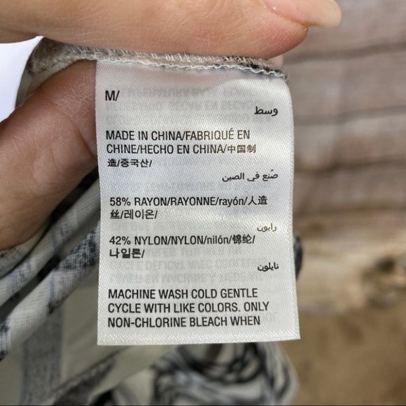 INC windowpane Faux Wrap Long Sleeve Blous… - Picture 8 of 8